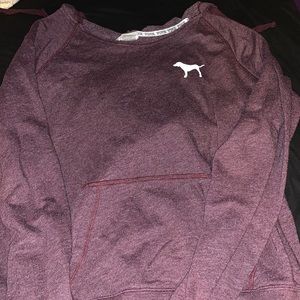 VS PINK maroon hooded sweatshirt